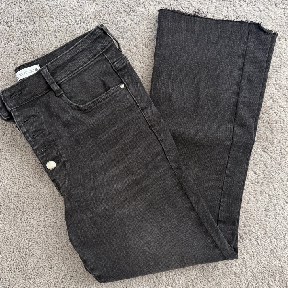 Zara Women's Dark Gray Flare Jeans Sz 8